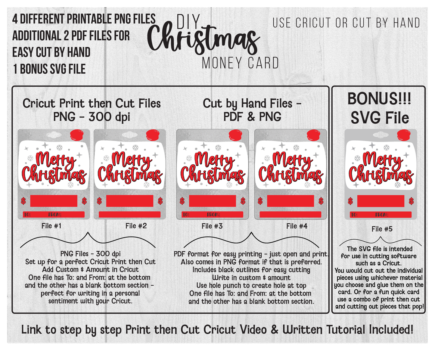 Printable Christmas Merry Christmas Lip Balm Money Card Template