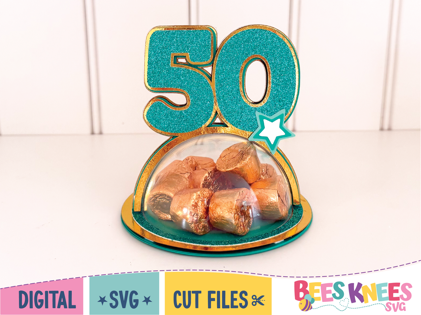 Dome Candy Holder and Balloon Weight with Cardstock 50
