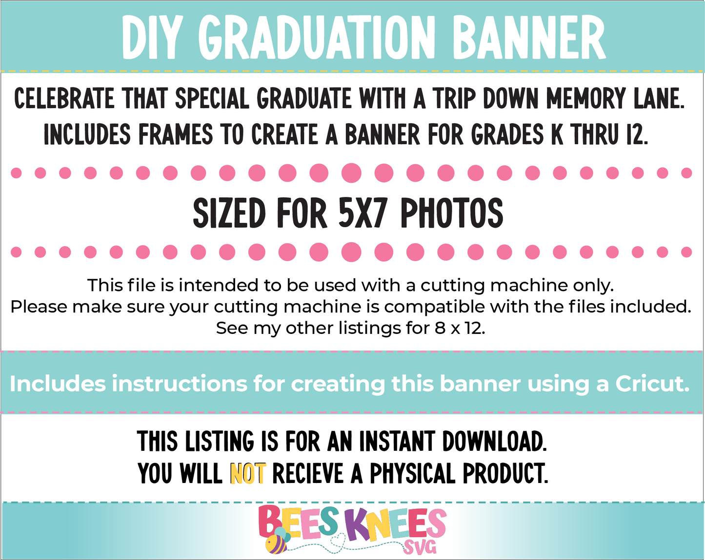 2025 Graduation Banner 5x7 SVG Template