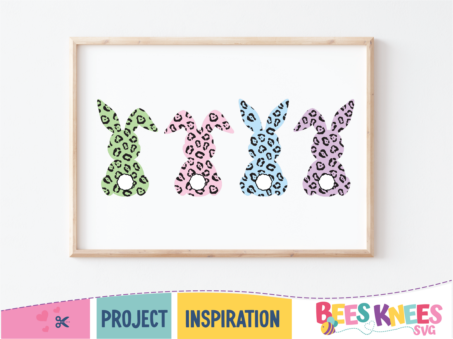 Easter Cheetah Leopard Print Bunny Behinds SVG Cut File