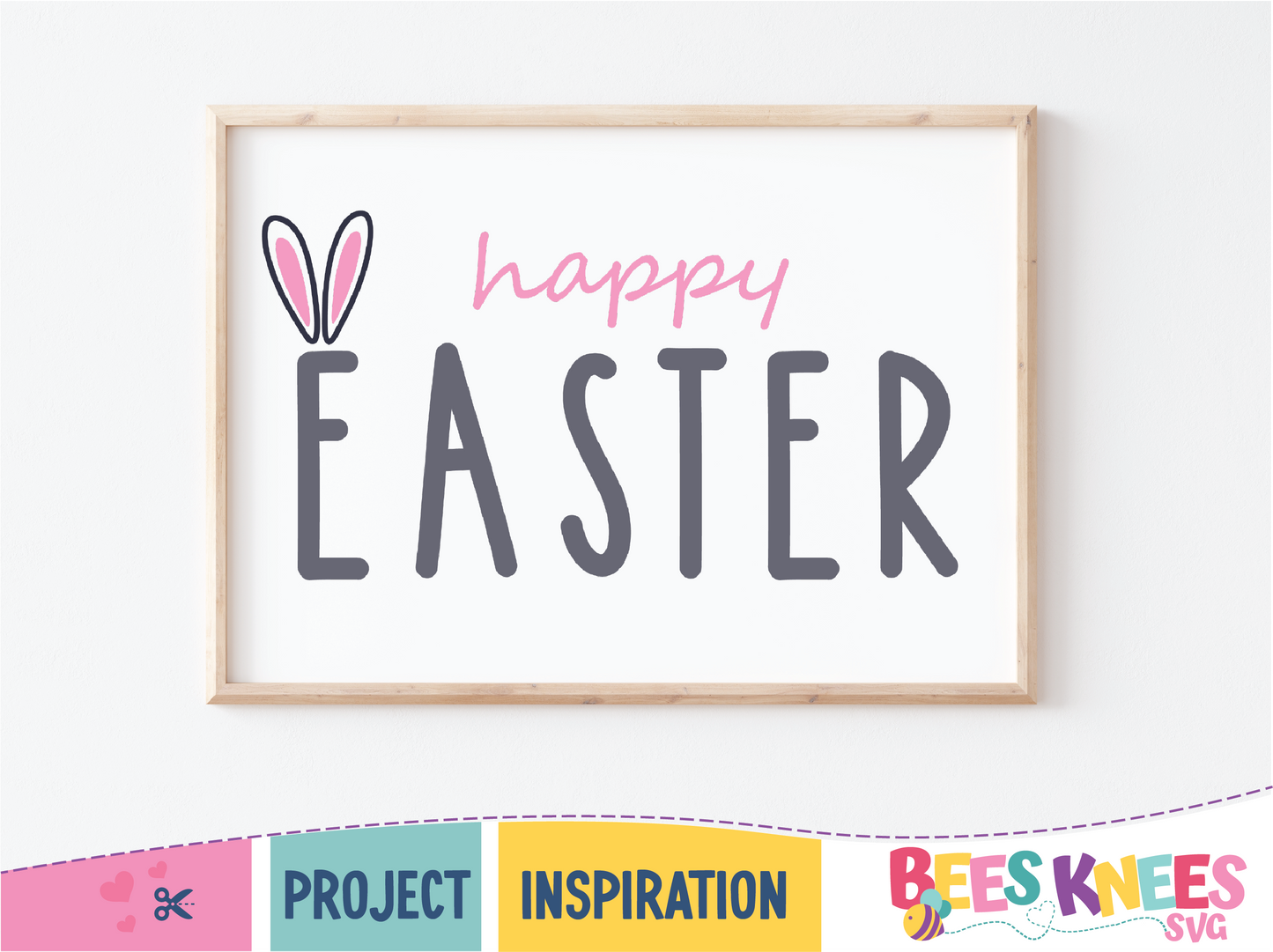 Happy Easter Bunny Ears SVG Cut File