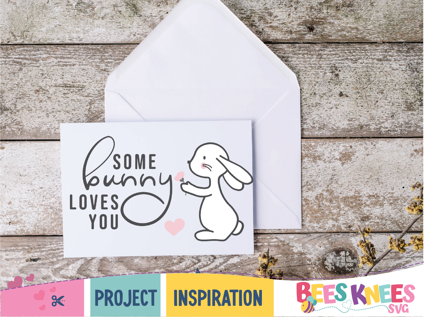 Sweet Bunny Holding Flower SVG Cut File