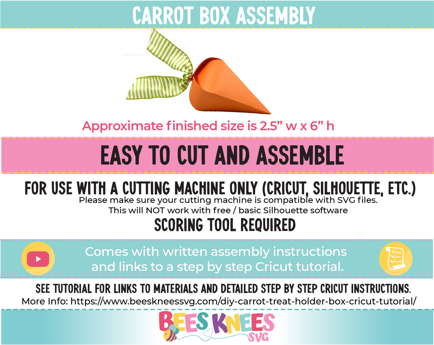 Carrot Treat Box SVG Template Cut File