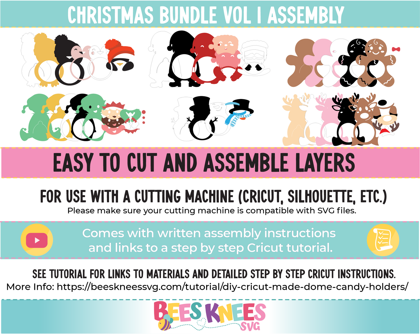 Christmas Bundle Vol 1 Dome Candy Holder SVG