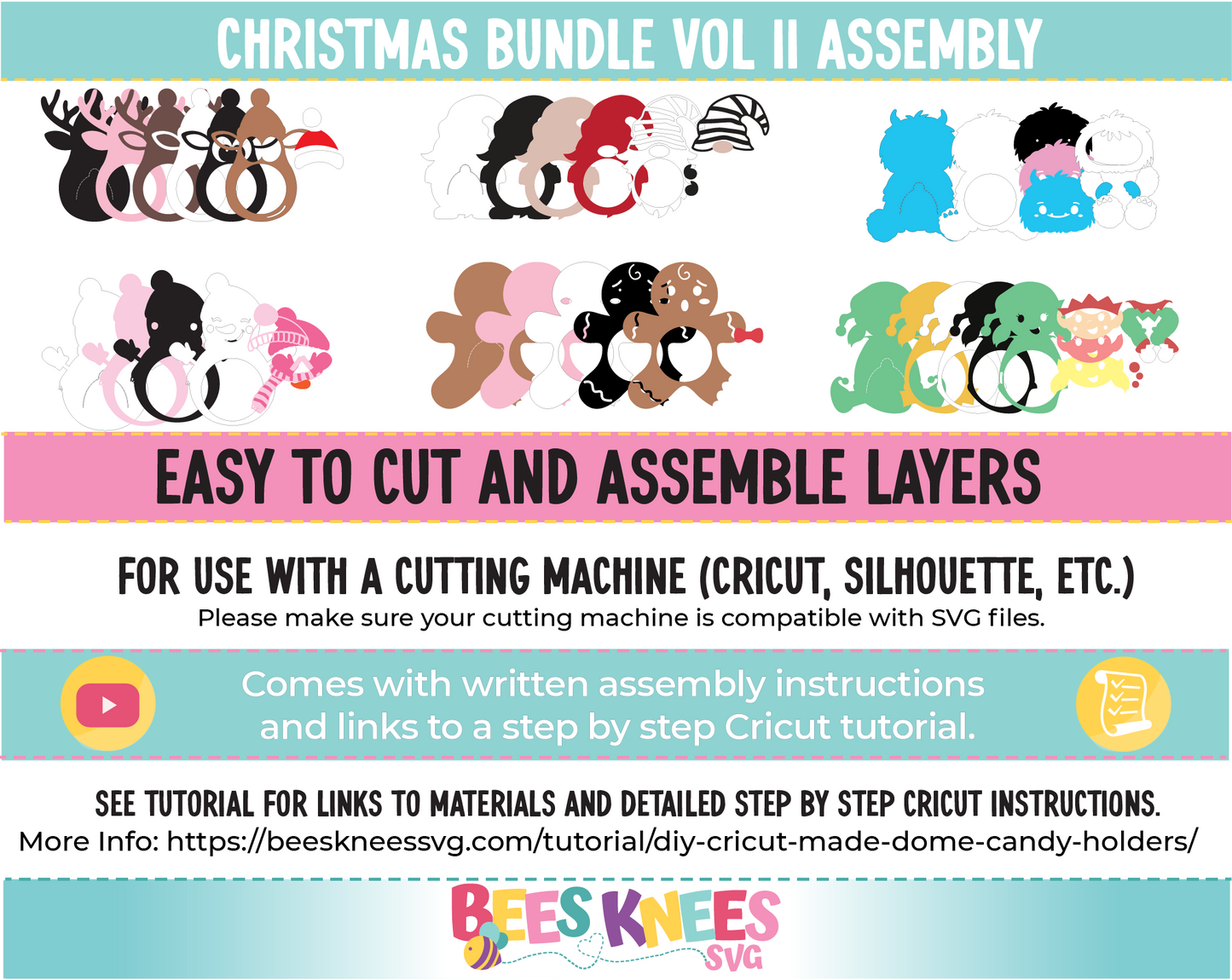 Christmas Bundle Vol 2 Dome Candy Holder SVG