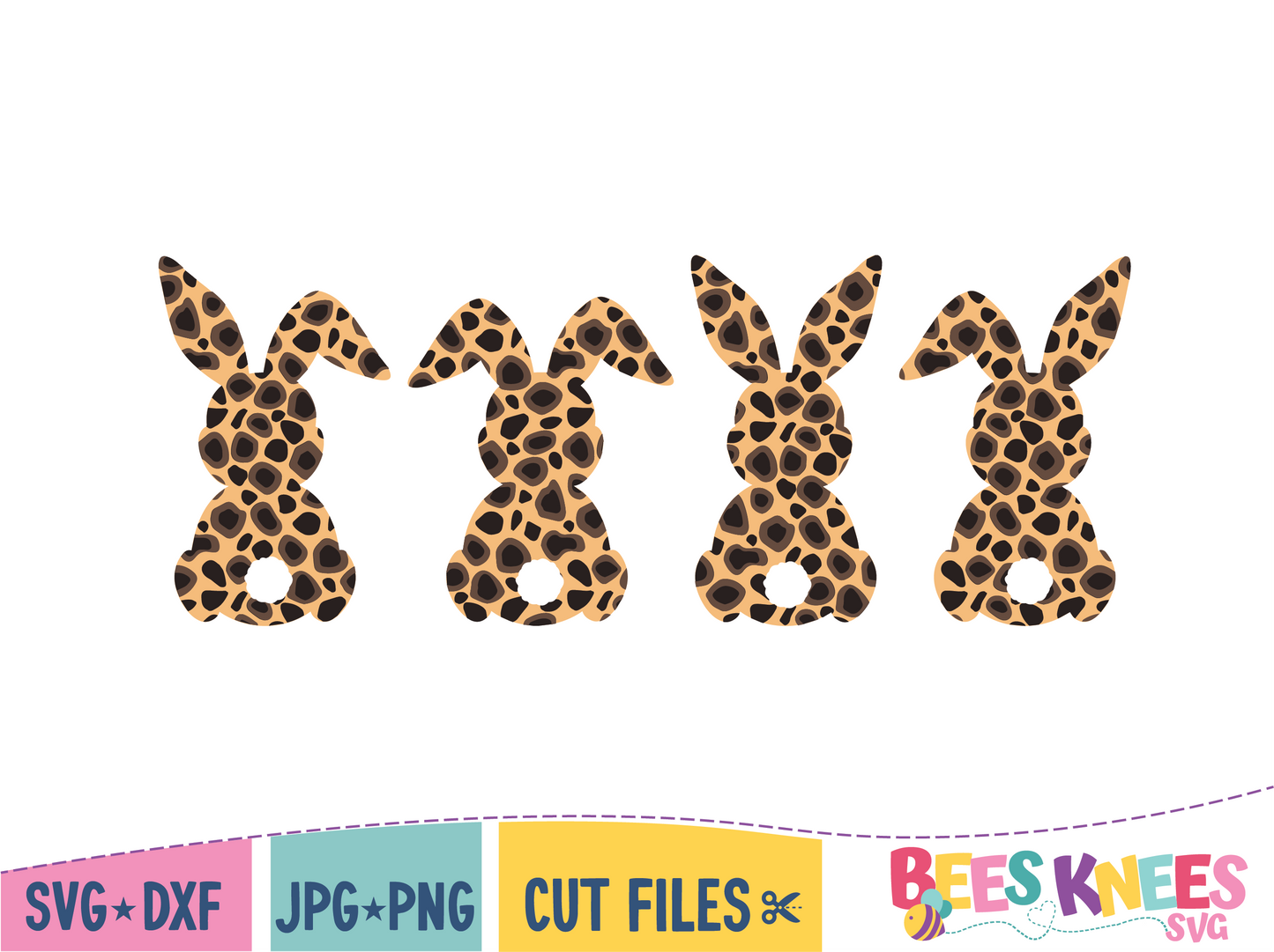 Cheetah Print Bunny Behinds SVG Cut File