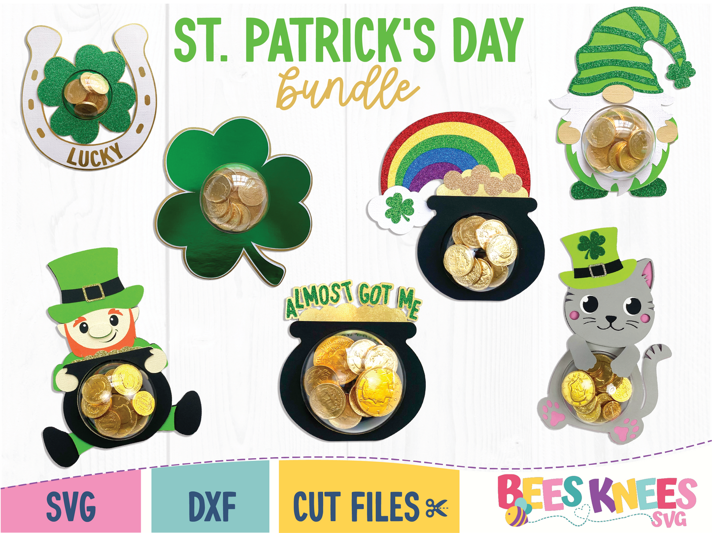 St. Patrick's Day Bundle Dome Candy Holder SVG Templates