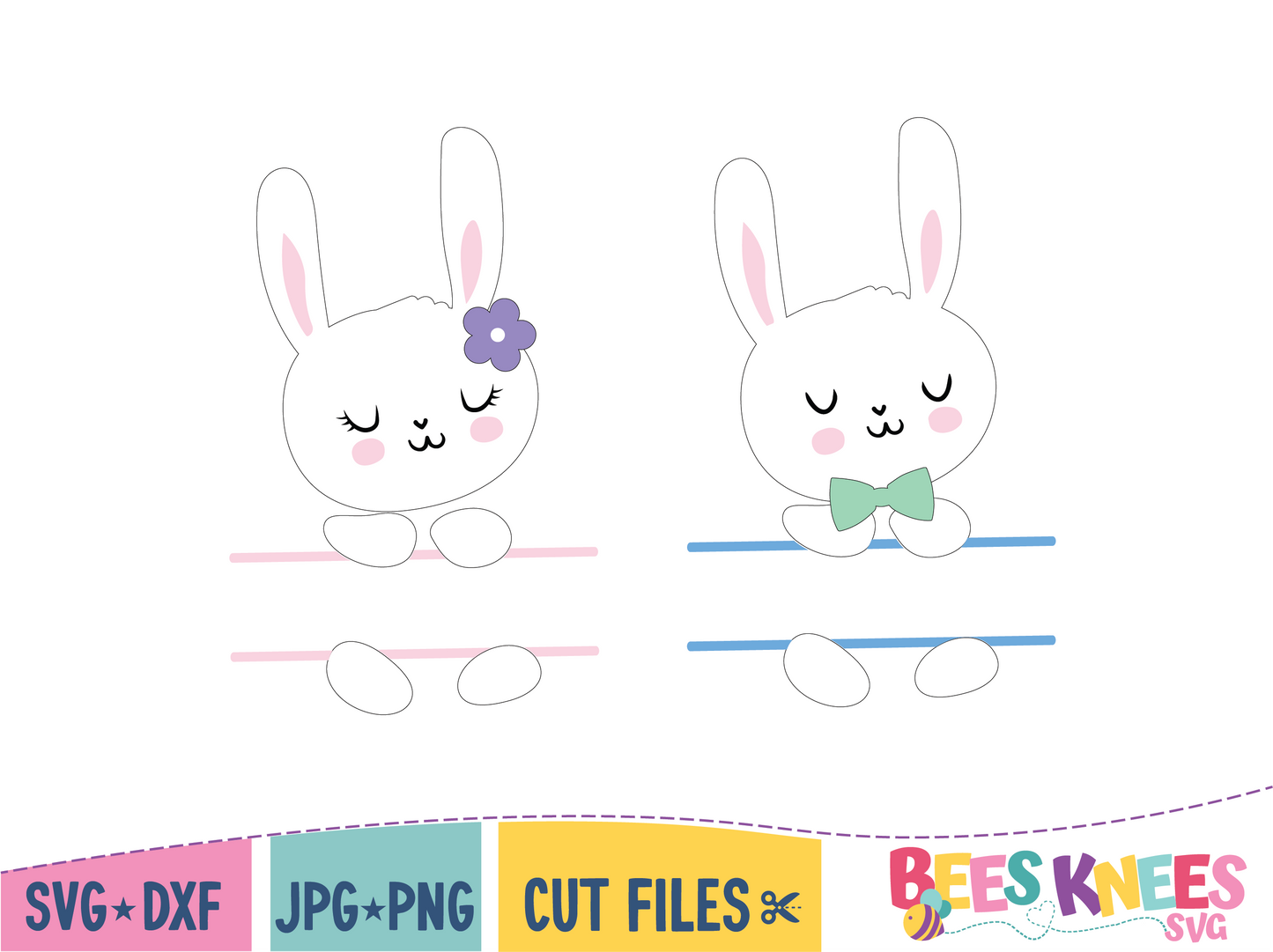 Bunny Name Frame SVG Cut File