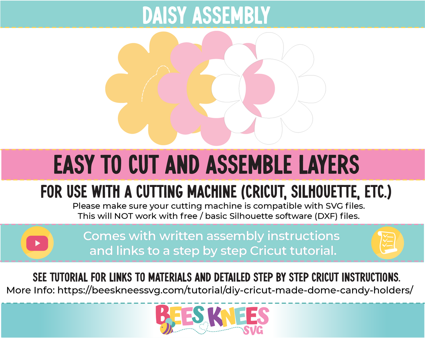 Daisy Candy Holder SVG File