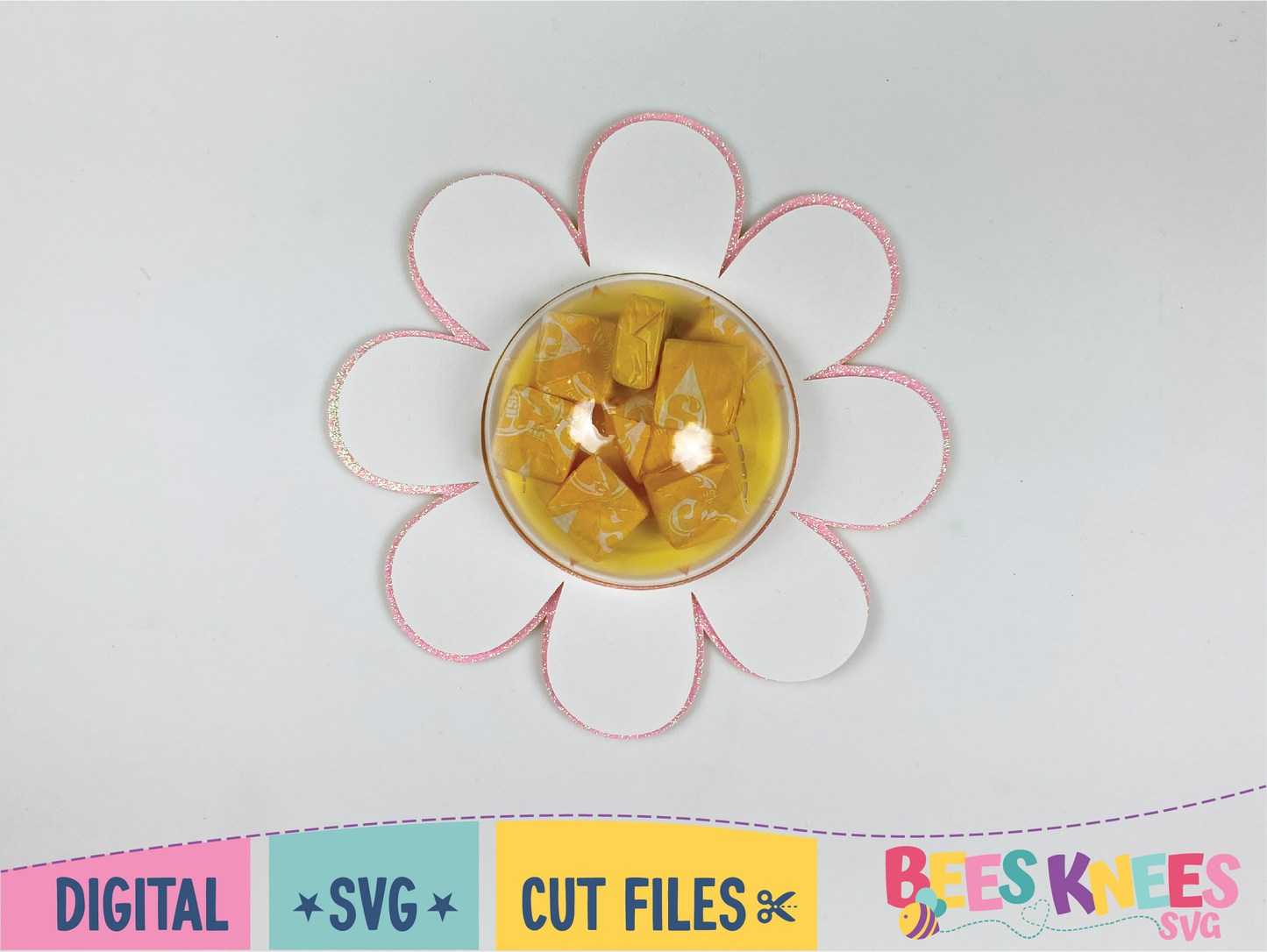 Cute Daisy Candy Holder SVG Digital Download Cut File for Cricut or Silhouette