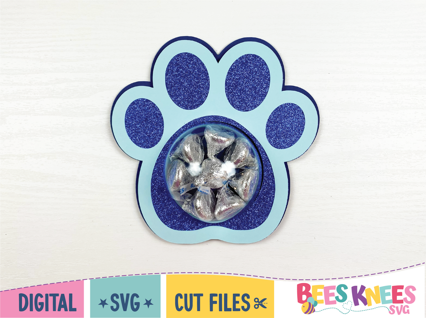 Cute Dog Paw Candy Holder SVG Digital Download Cut File