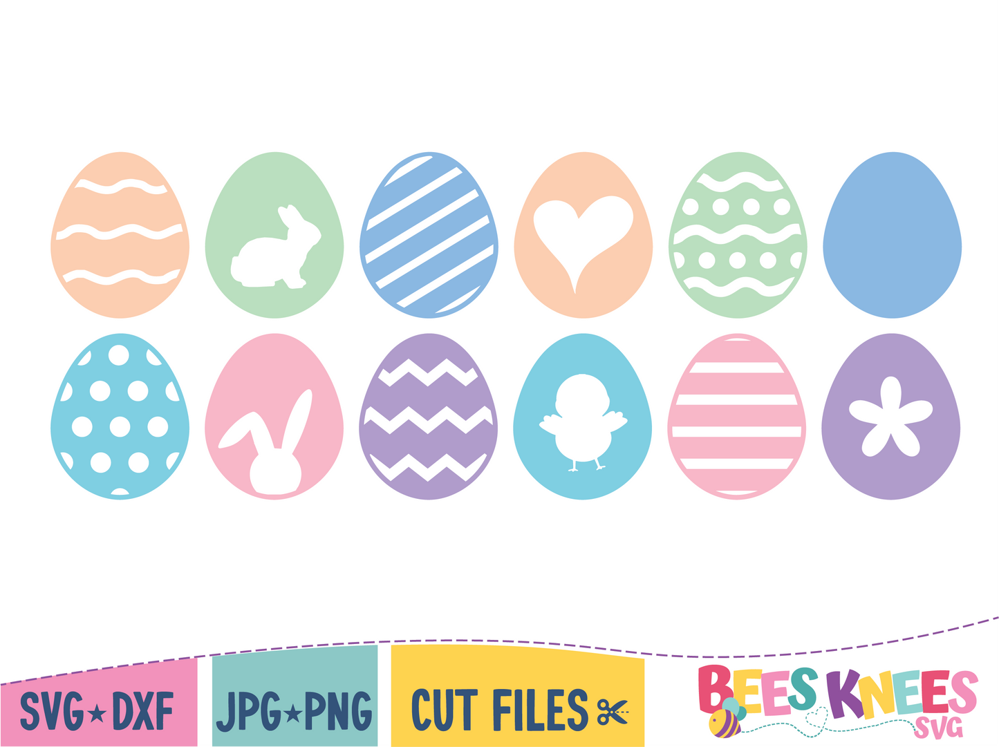 Simple and cute Easter Eggs Cut File SVG Digital Download