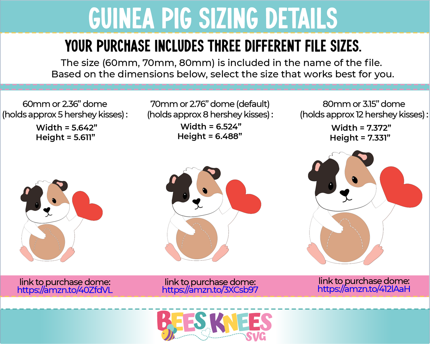 Guinea Pig Heart Dome Candy Holder SVG File