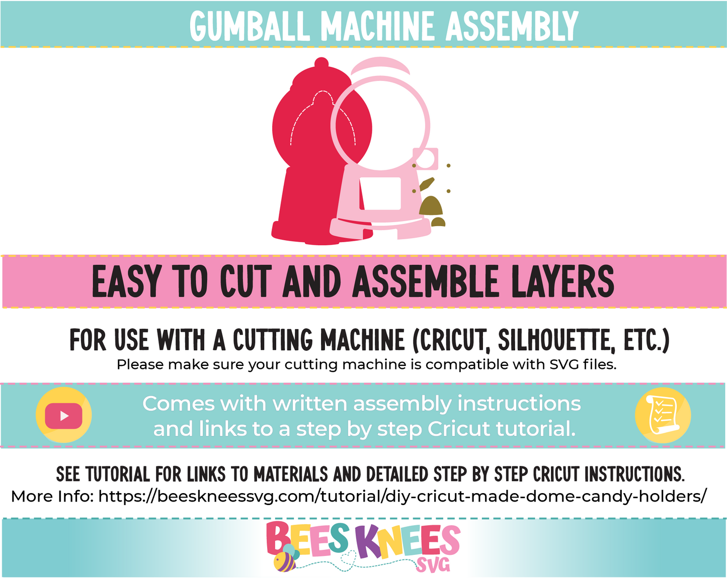 Gumball Machine Dome Candy Holder SVG File