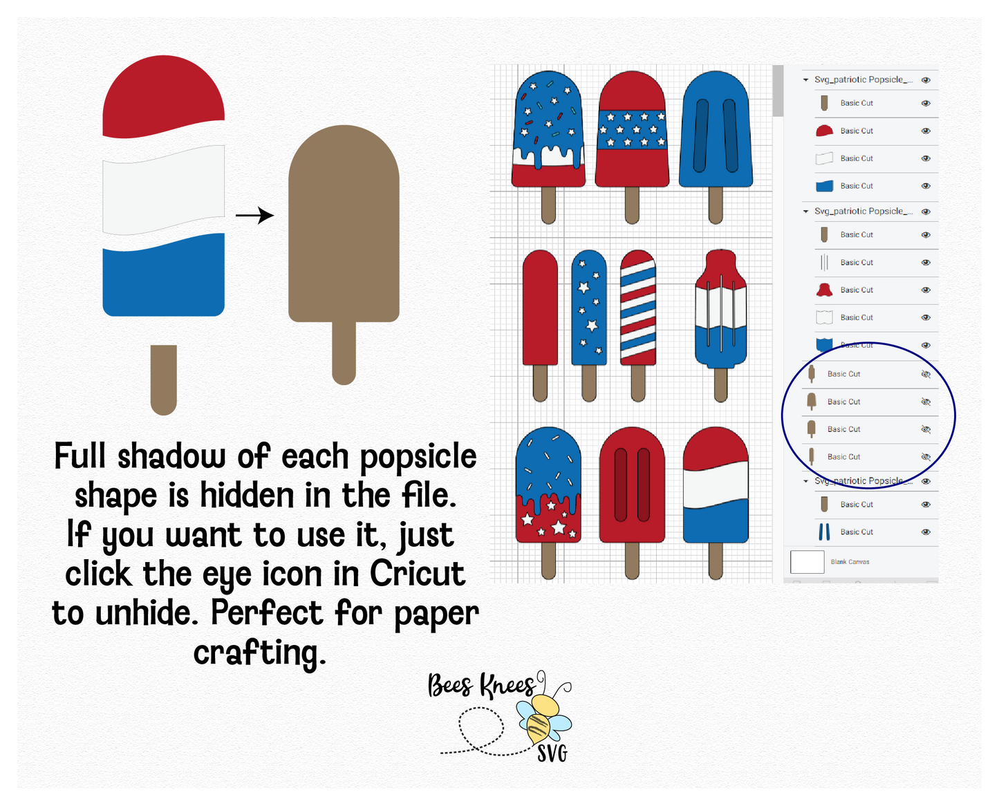 Patriotic Popsicles 4th of July SVG Cut File Bundle