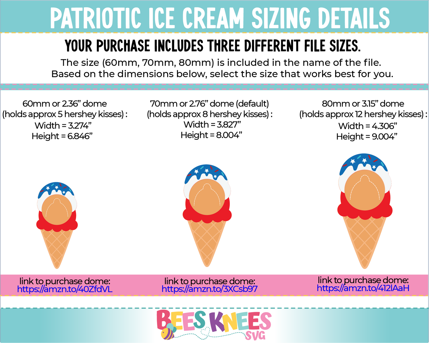 Patriotic Ice Cream Cone Candy Holder SVG File
