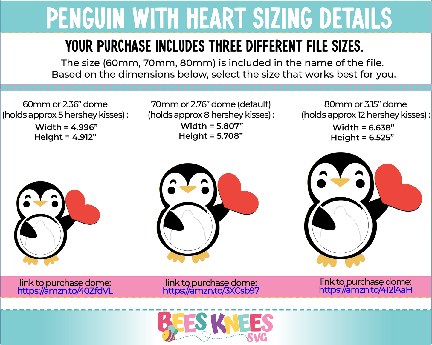 Penguin with Heart Dome Candy Holder SVG File