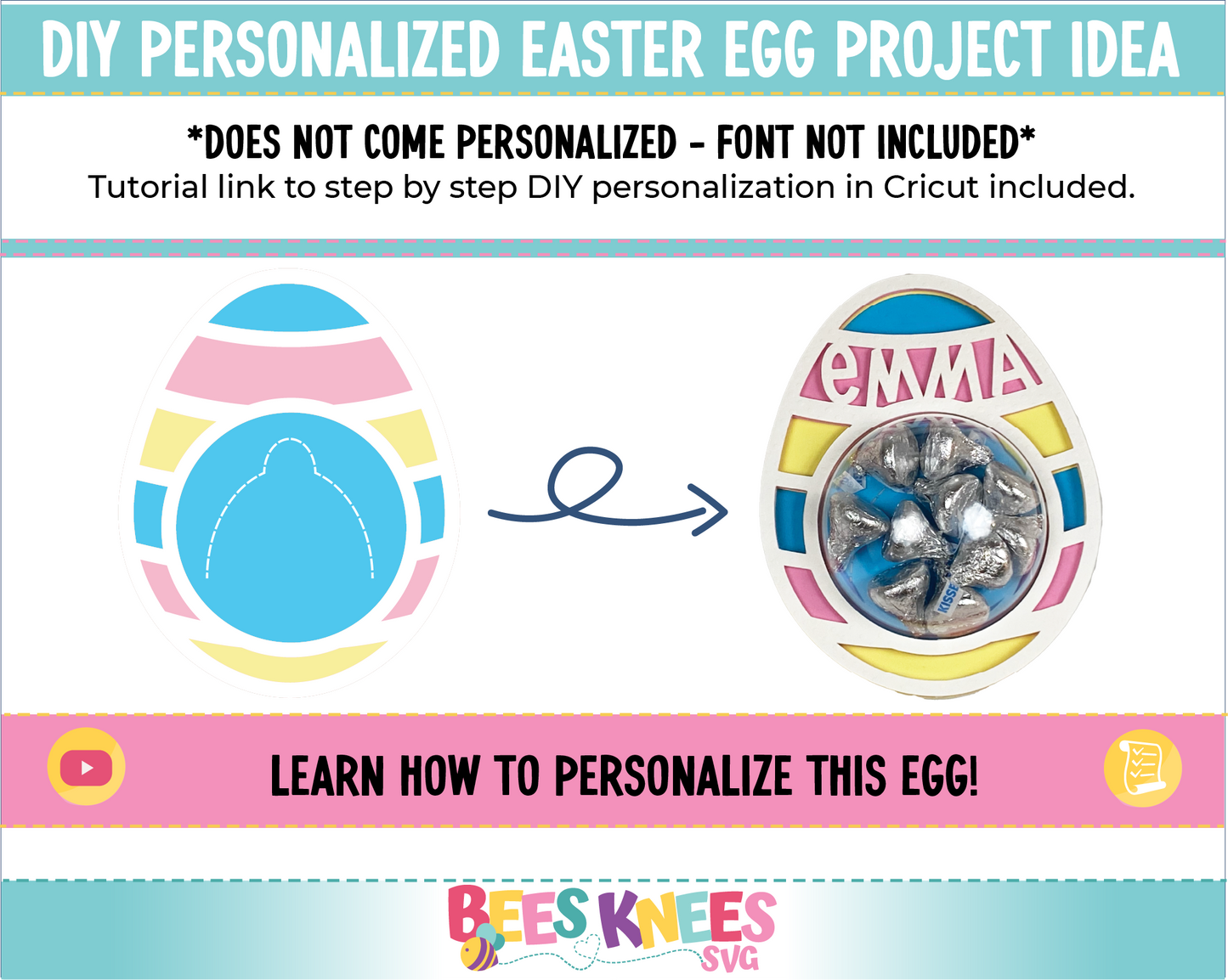 Easter Eggs Candy Holder SVG File