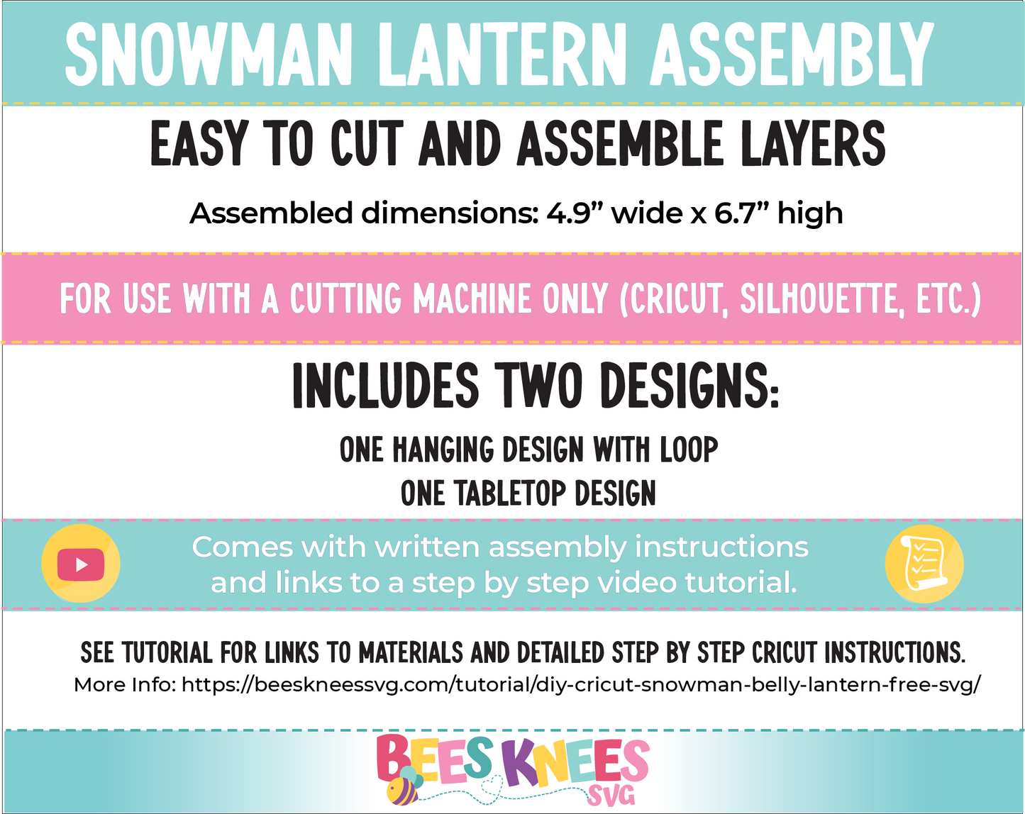 Snowman Christmas Belly Lantern SVG Digital File