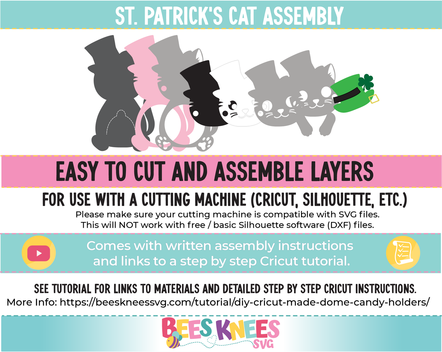 St. Patrick's Day Cat Candy Holder SVG File
