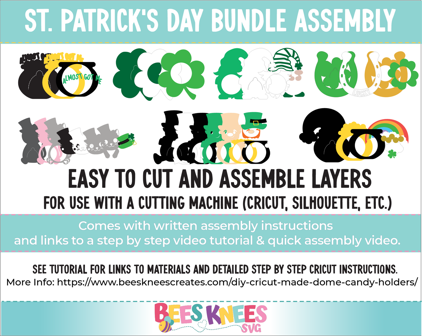 St. Patrick's Day Bundle Dome Candy Holder SVG Templates