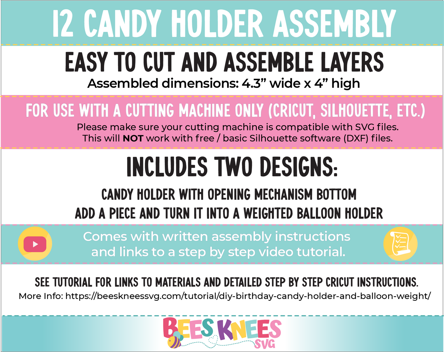 12th Birthday Dome Candy Holder Balloon Weight SVG Digital File