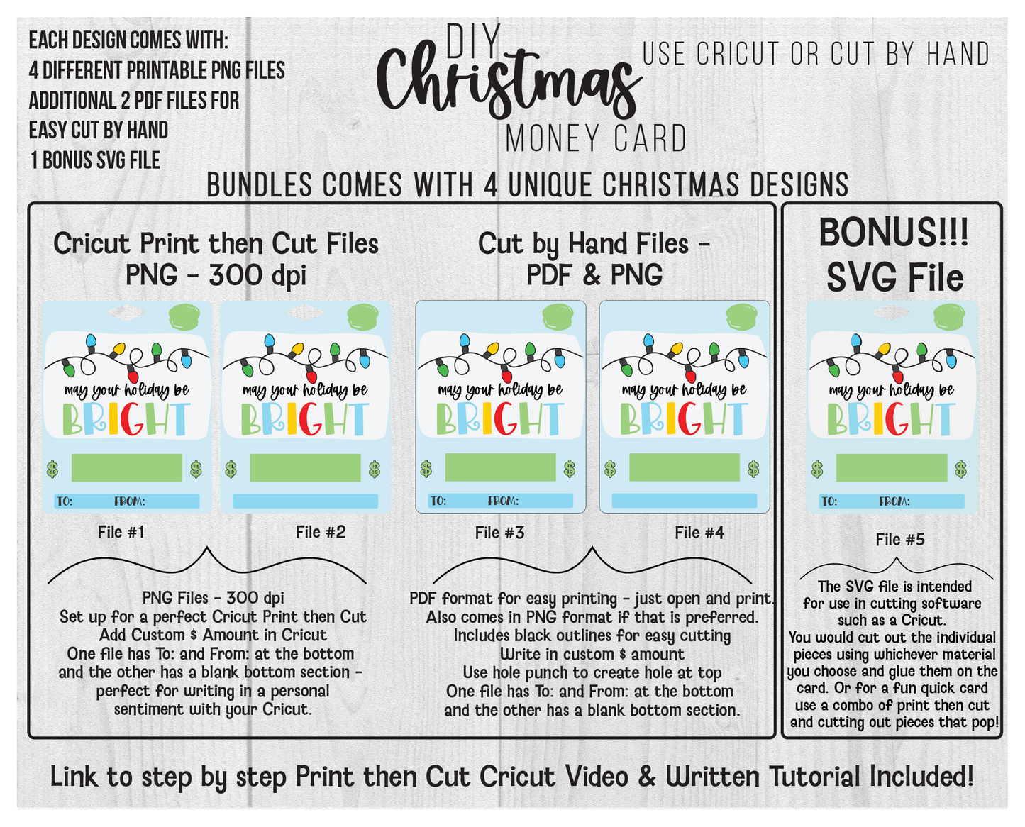 Printable Christmas Lip Balm Money Card Template Bundle