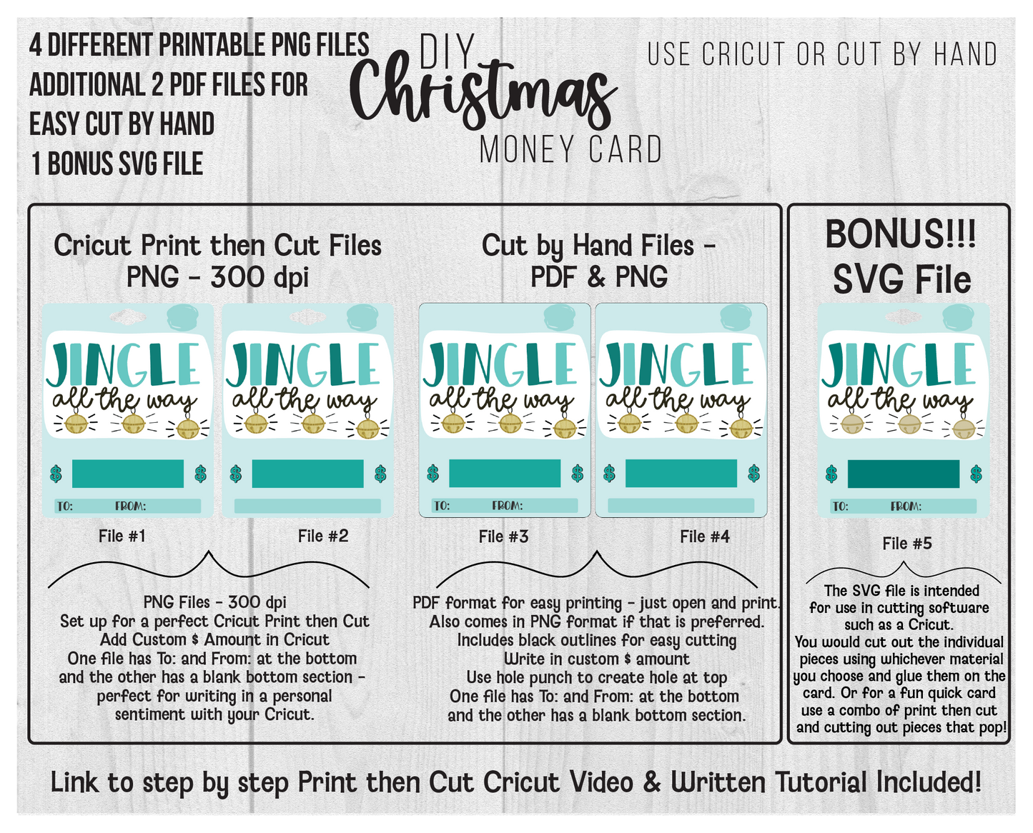 Printable Christmas Jingle Bells Lip Balm Money Card Template