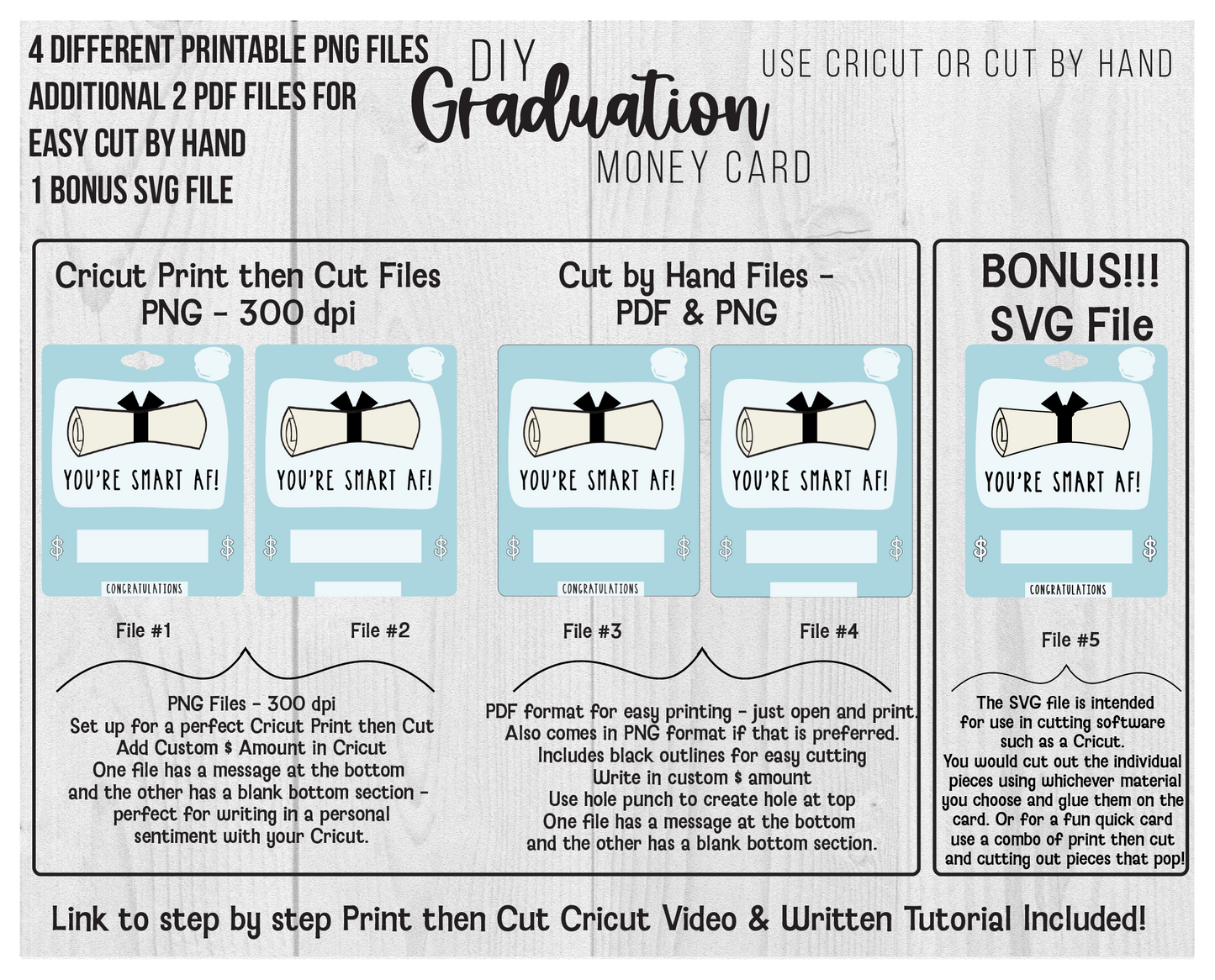 Printable Funny Graduation Smart AF Lip Balm Money Card Template