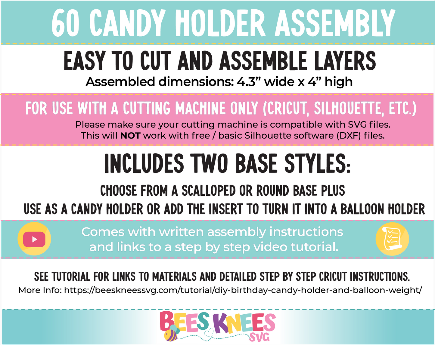 60th Birthday Dome Candy Holder Balloon Weight SVG Digital File