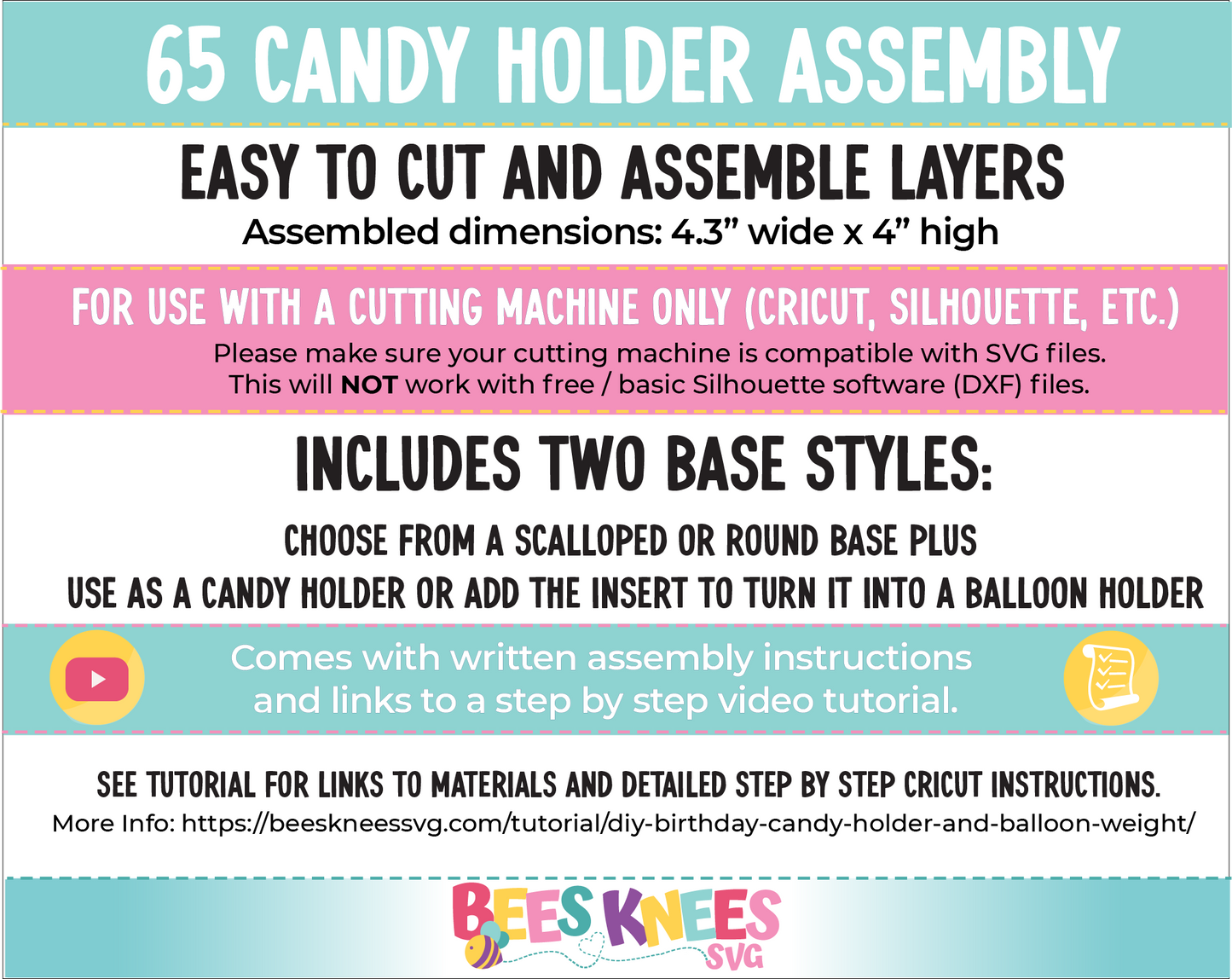 65th Birthday Dome Candy Holder Balloon Weight SVG Digital File