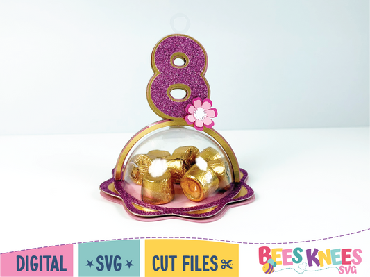 8th Birthday Dome Candy Holder Balloon Weight SVG Digital File