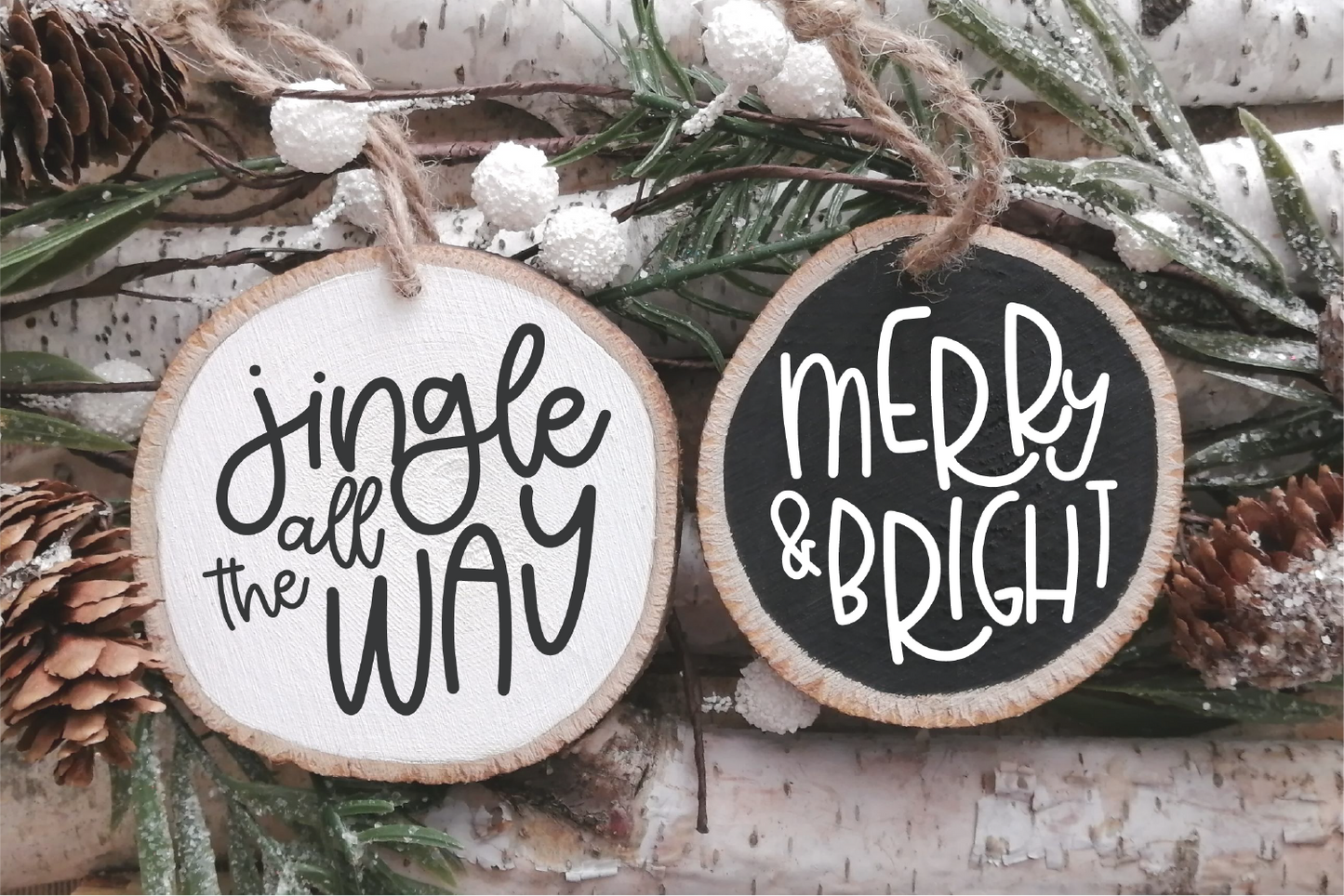 Round Hand Lettered Christmas Ornament SVG File