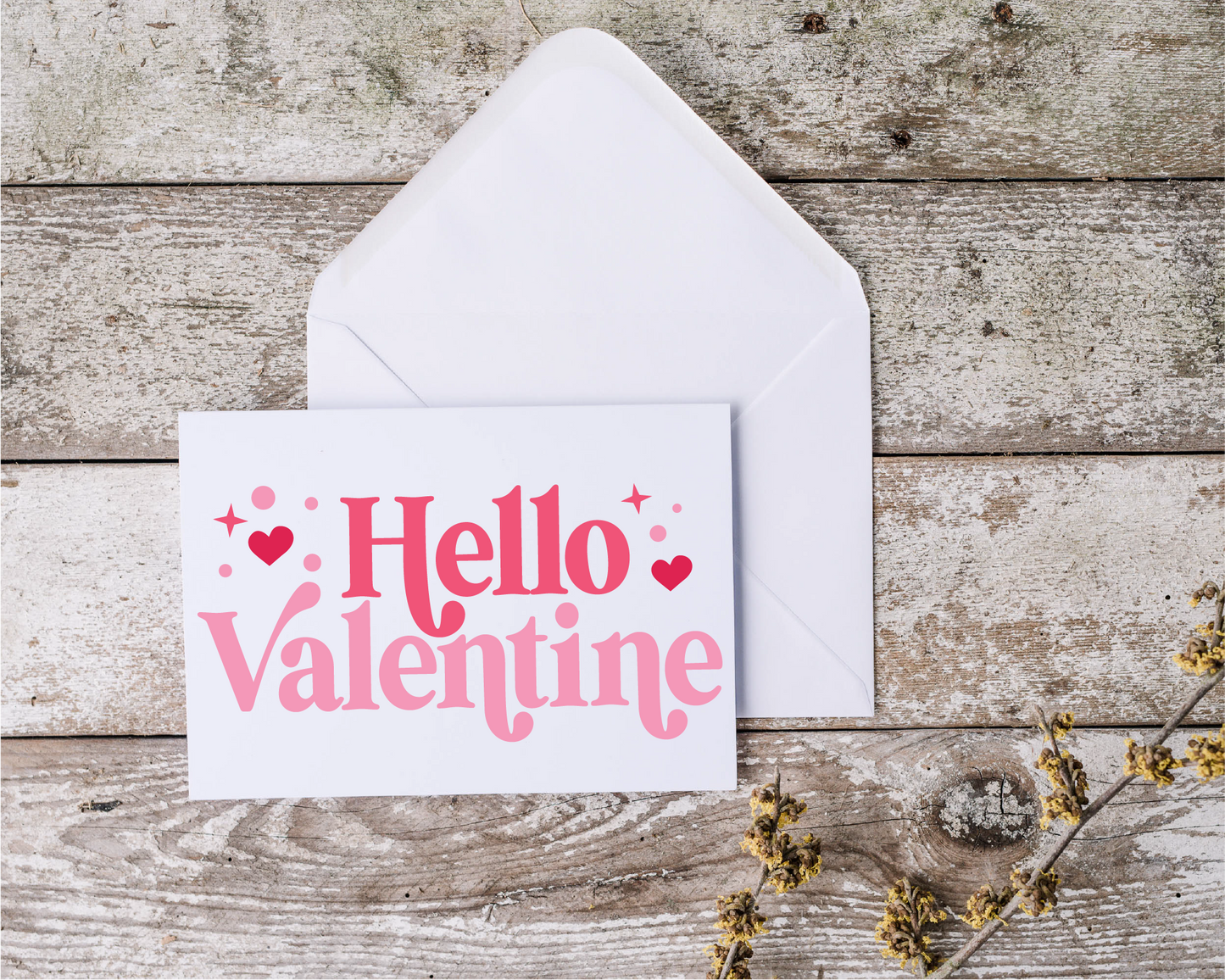 Hello Valentine Retro Modern SVG Cut File Digital Download