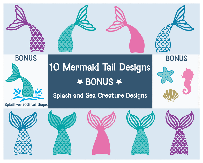 Mermaid Tails SVG Cut File Bundle – Bees Knees SVG