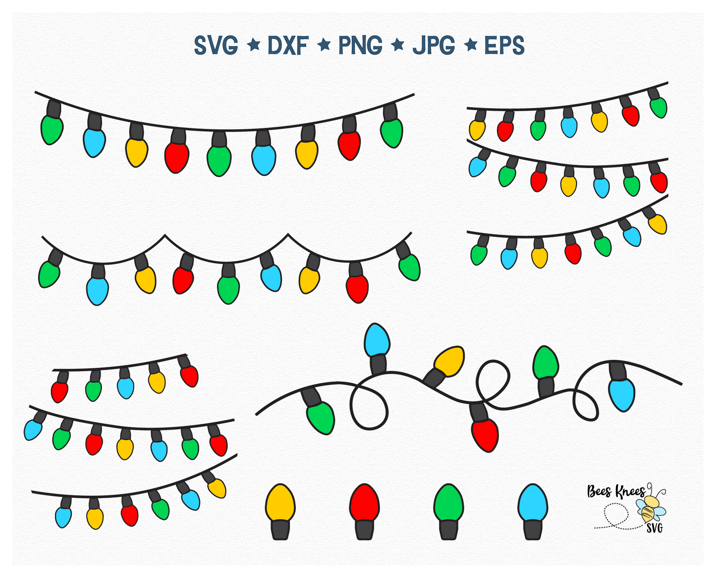 Christmas String Lights SVG File