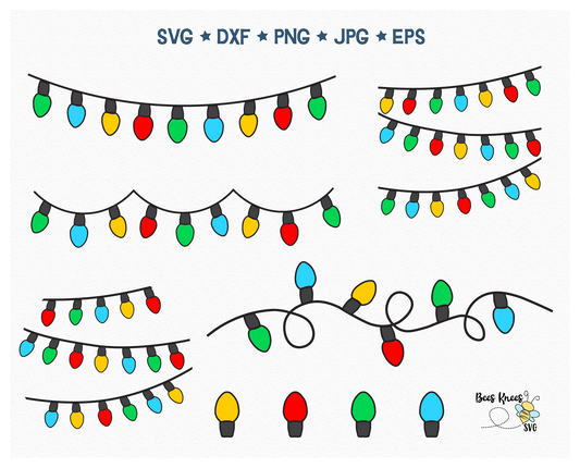 Christmas String Lights SVG File