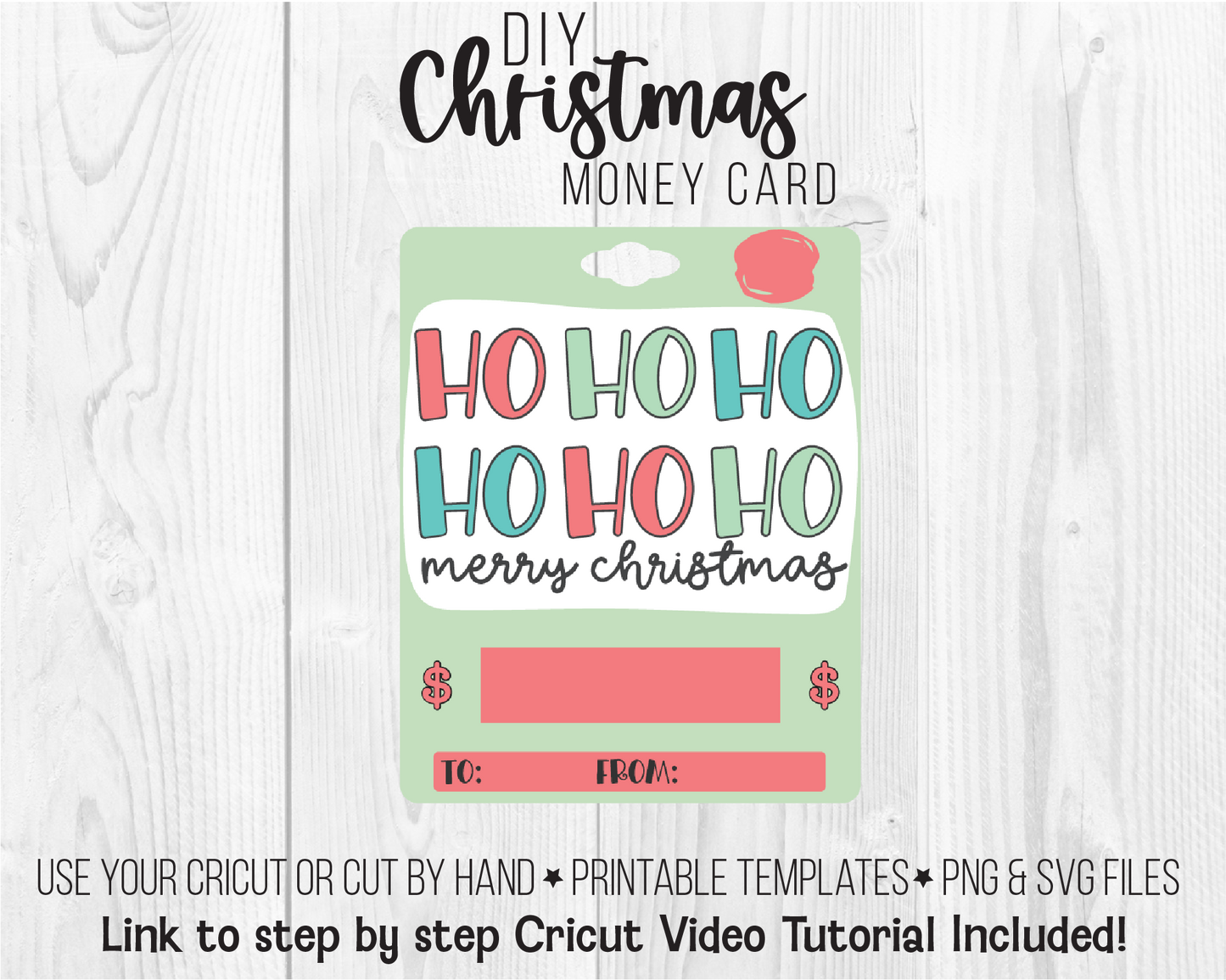 Printable Christmas Lip Balm Money Card Template Bundle