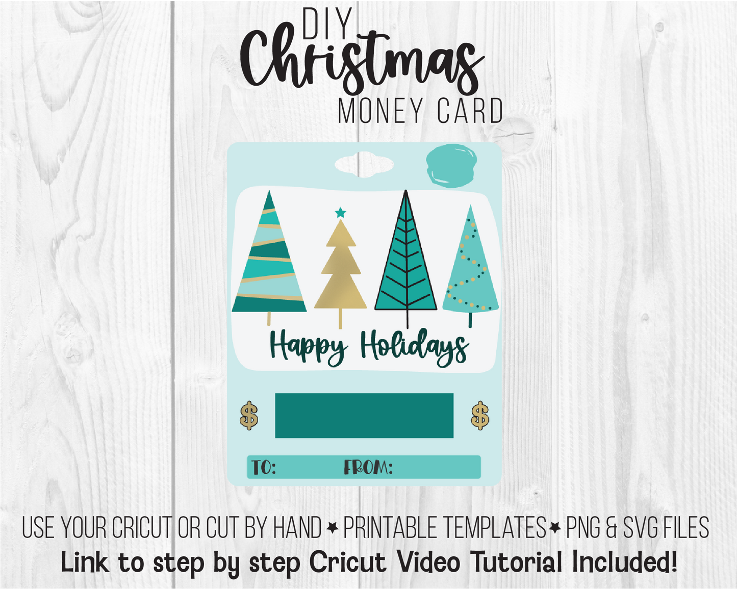 Printable Holiday Lip Balm Money Card Template Bundle