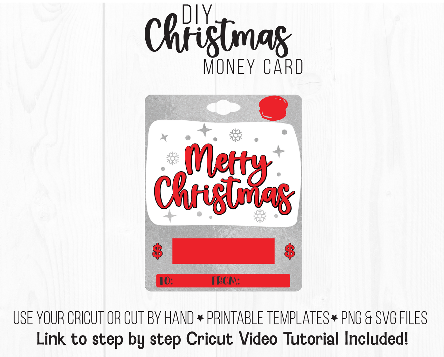 Printable Christmas  Merry Christmas Lip Balm Money Card Template