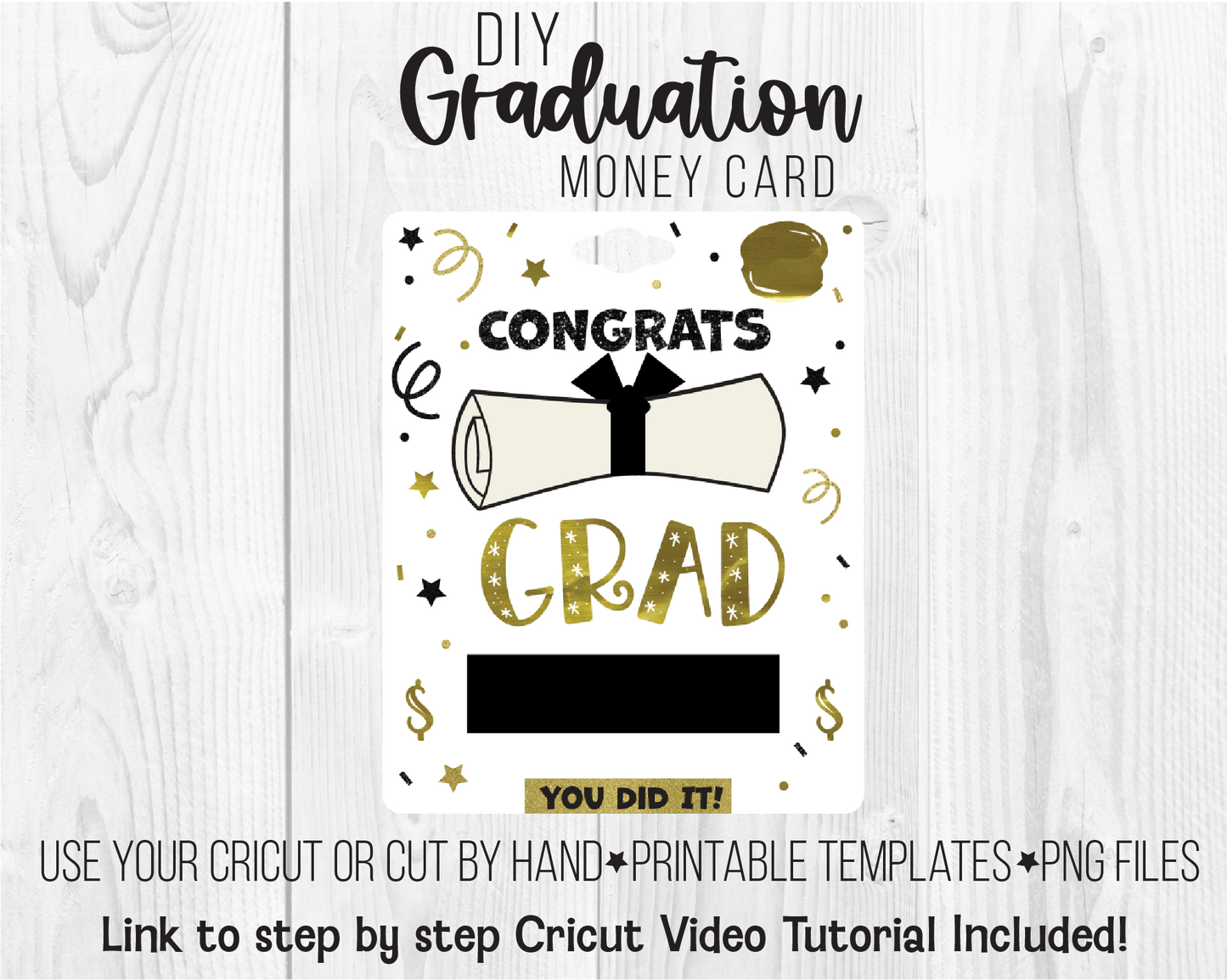 Printable Graduation Lip Balm Money Card Template