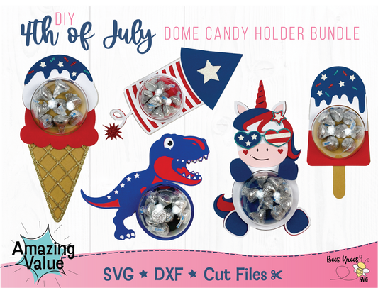 4th of July Dome Candy Holder SVG Bundle