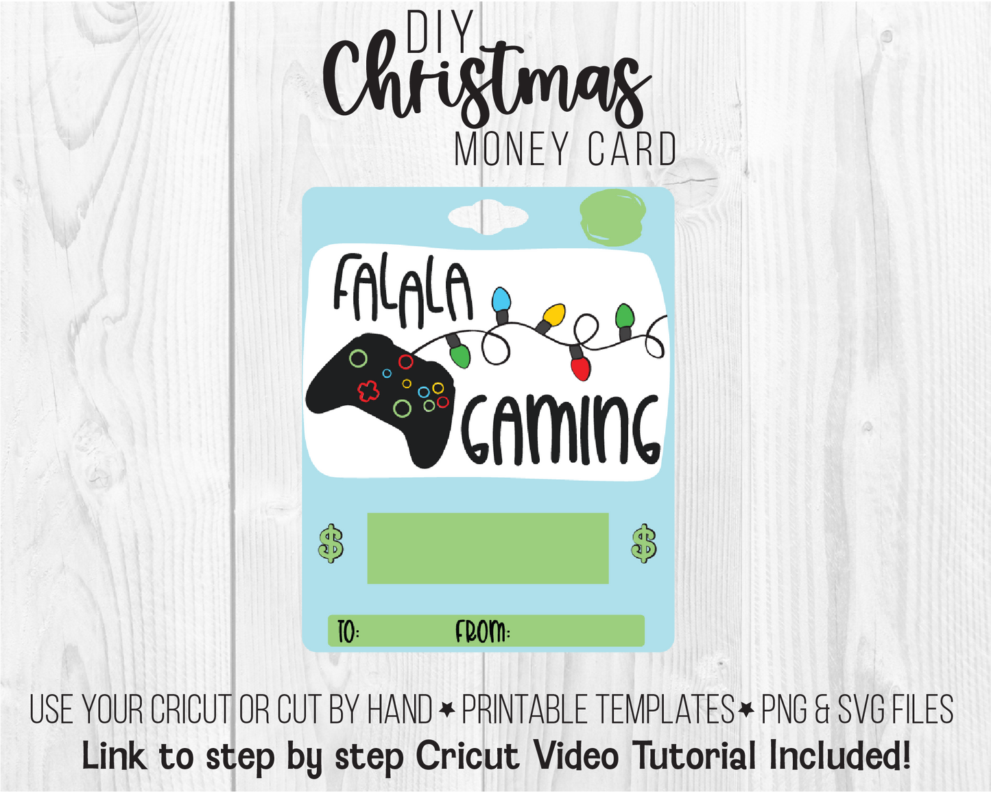 Printable Christmas Video Gamer Lip Balm Money Card Template