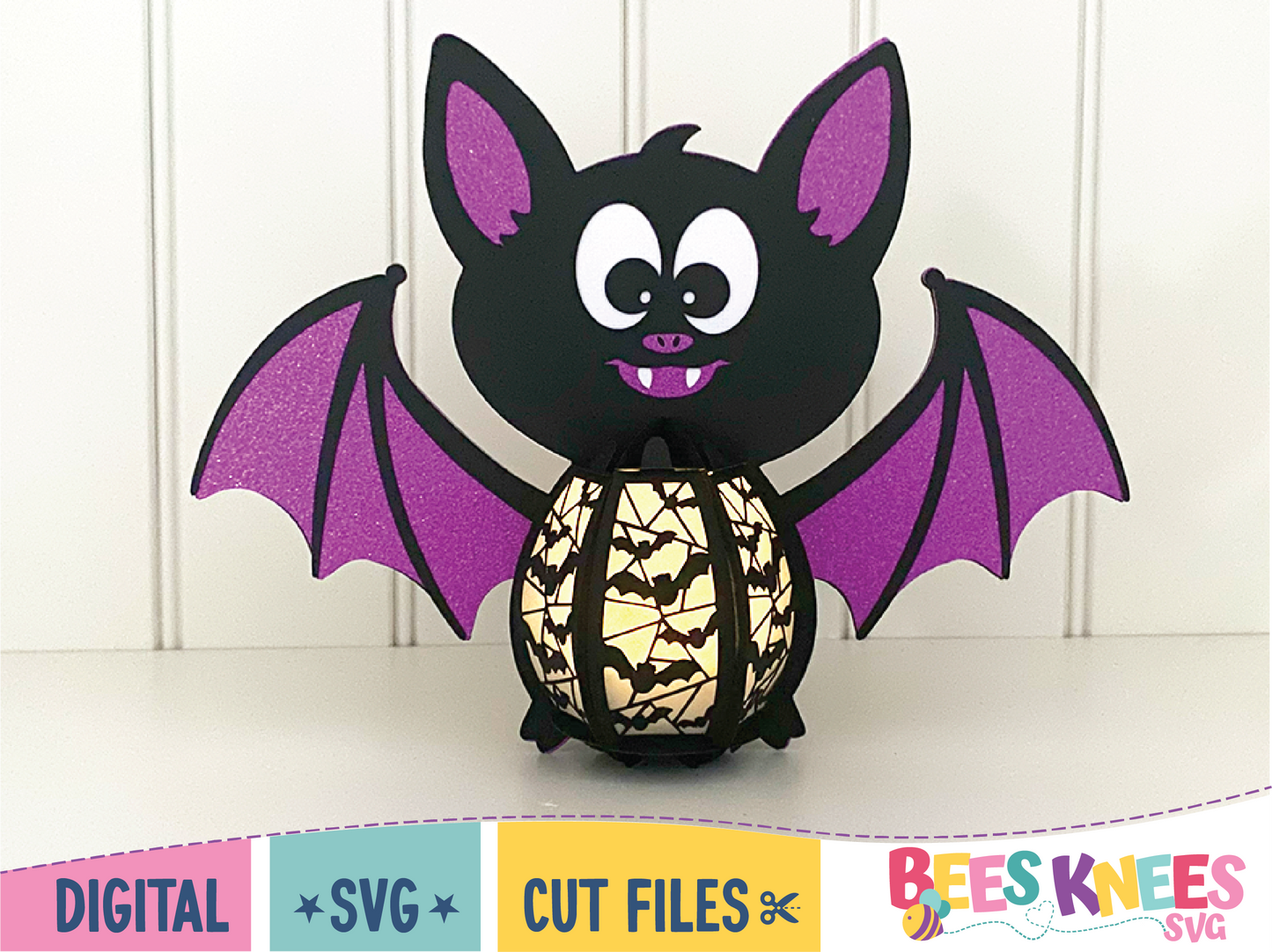 Bat Halloween Belly Lantern SVG Digital File