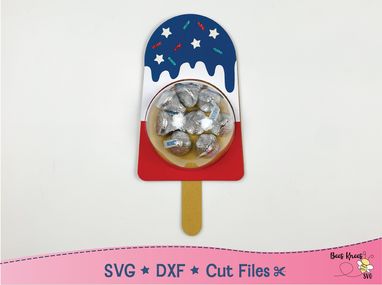 Patriotic Popsicle Candy Holder SVG File