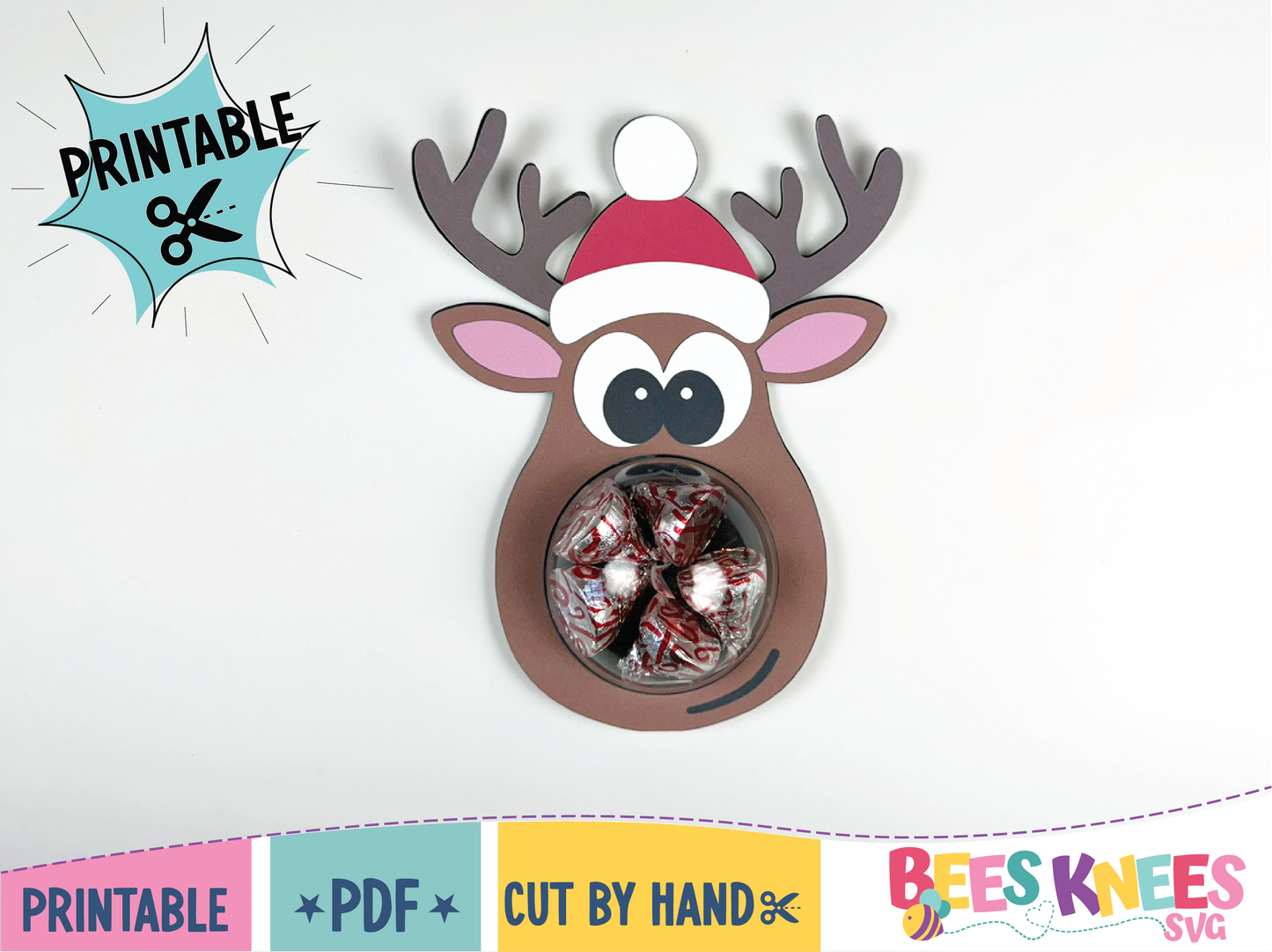 Printable Reindeer Nose Candy Holder PDF
