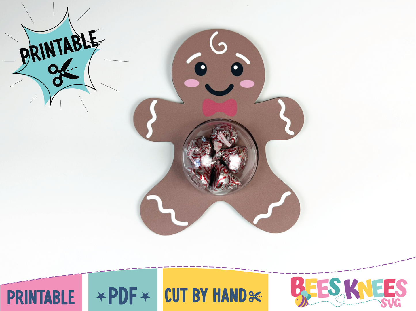 Printable Gingerbread Man Candy Holder PDF