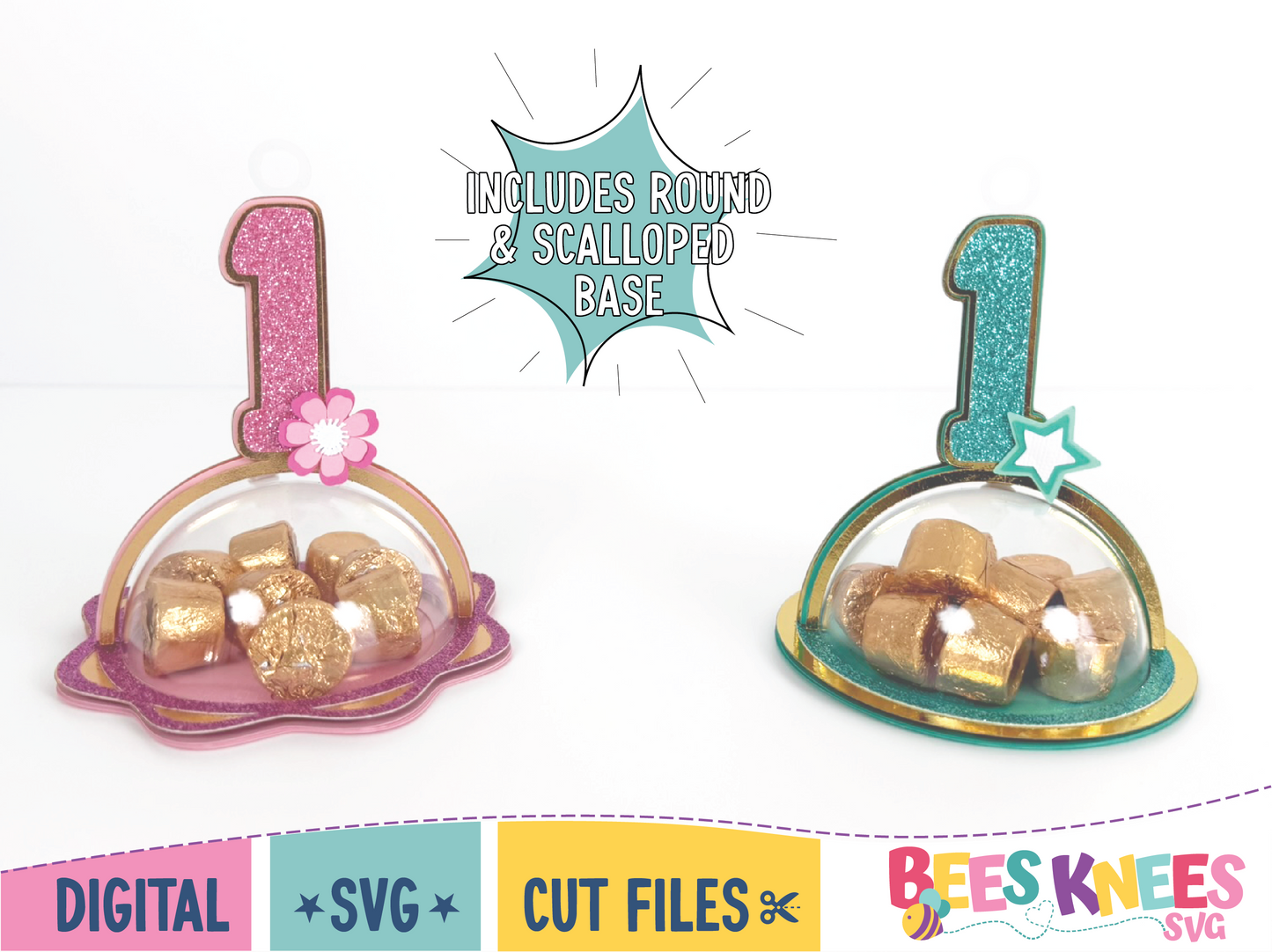 1st Birthday Dome Candy Holder Balloon Weight SVG Digital File