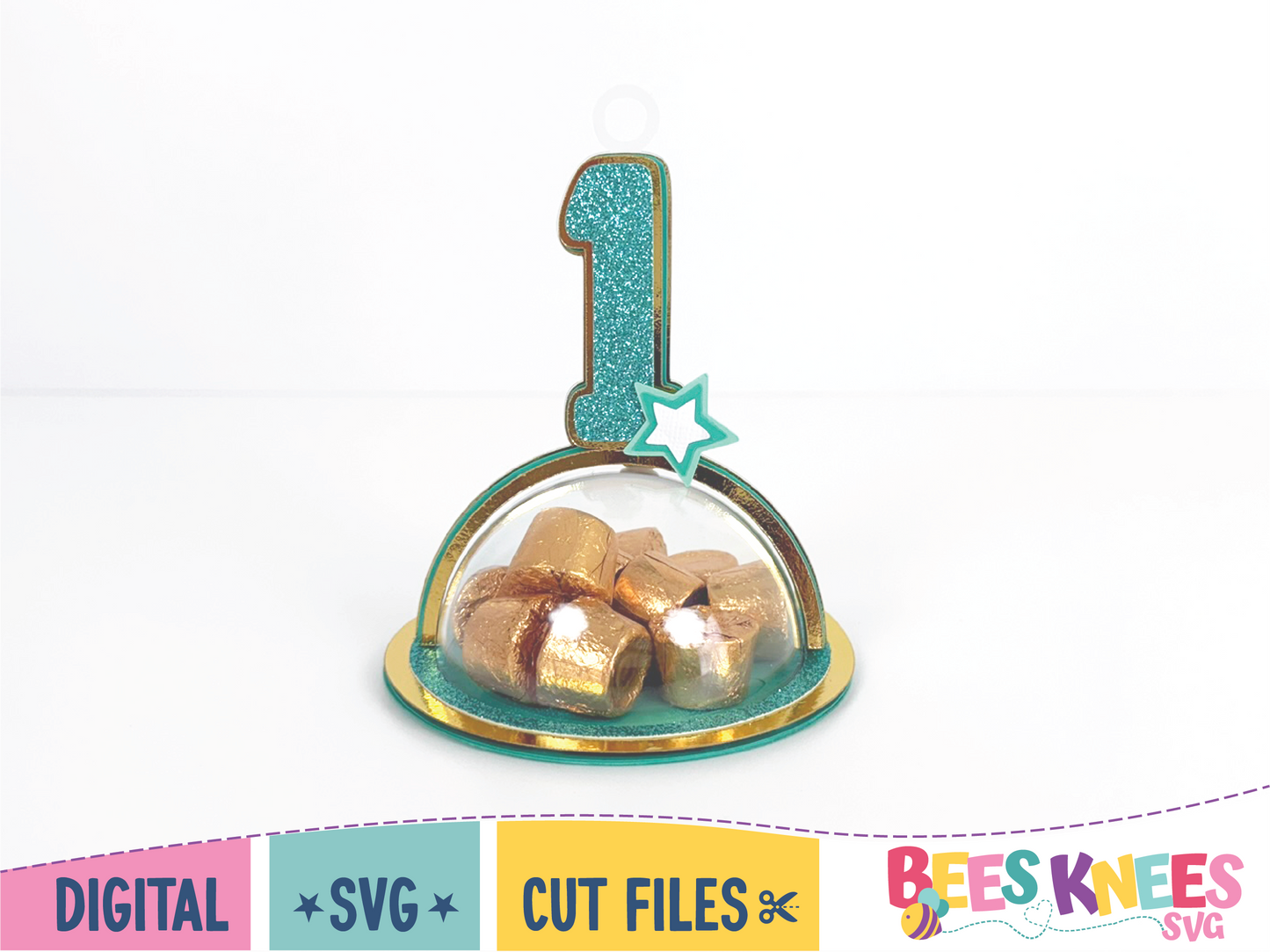 1st Birthday Dome Candy Holder Balloon Weight SVG Digital File