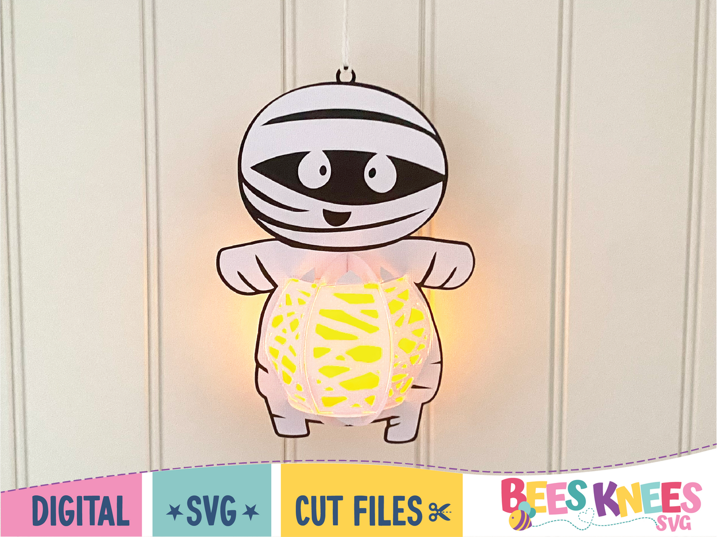 Mummy Halloween Belly Lantern SVG Digital File